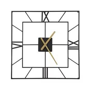 Premium Large Black <b>Wall</b> <b>Clock</b> Industrial Skeleton Metal Design Roman Numerals Silent Quartz Movement for Loft Office <b>Decor</b> - Product Image 4