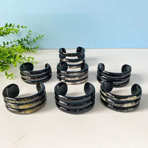 Chic Premium Quality Natural Color Buffalo Horn Cuff Bracelets European Regional Feature Wedding Feng Shui <b>Love</b> Style Carved - Product Image 2