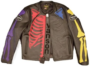 เสื้อแจ็คเก็ตหนังวัวแท้ Vanson Skeleton สำหรับผู้ชาย แบบมีระบบทำความร้อน เป็นมิตรกับสิ่งแวดล้อม เหมาะสำหรับขี่มอเตอร์ไซค์ แข่งรถ คาเฟ่เรเซอร์ สตรีทแวร์ ของขวัญสำหรับเขา - Product Image 2