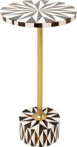 Mesa Auxiliar Redonda de Metal Dorado de Lujo Nórdico Moderno con Incrustaciones de Hueso para el Hogar, para Beber Té/Café, Decoración de Bodas - Product Image 5