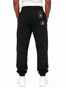 Pantalon décontracté en molleton 100 % coton de haute qualité, coupe ample, respirant, écologique, à blocs de couleur, jambe large et épaisse - Product Image 3