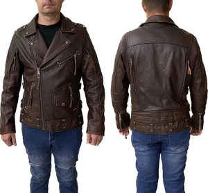 Brando Design Men's Genuine Leather <b>Jacket</b> Windproof Breathable Eco-Friendly Lightweight Winter - Product Image 4