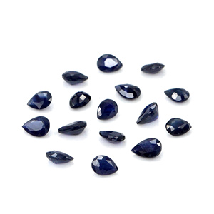 Saphirs bleus naturels non traités, taille poire 3x4mm, pierres précieuses de saphir bleu naturel facettées pour la création de bijoux - Product Image 4