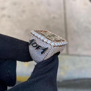 Luxury TOFA Letter Moissanite <b>Ring</b> 925 Sterling <b>Silver</b> GRA Certified Pave Setting VVS D Color Iced Out Hip Hop Statement for <b>Men</b> - Product Image 1