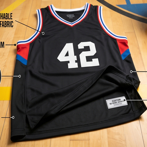 OEM Team Number Basketball Jerseys 100% Polyester Basketball Sleeveless Shirts Tops Quick Dry Sportswear Sleeveless Jersey Tops - Product Image 1