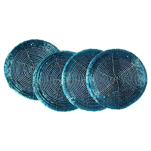 Premium Crystal <b>Beaded</b> Table <b>Coasters</b> Traditional Heat Resistant Premium Craftsmanship for Housewarming Gifts - Product Image 3