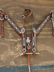 Bridon de tête de cheval occidental à perles tendance, exportateurs indiens à prix de gros, prêt à être expédié, bridon de rodéo - Product Image 6