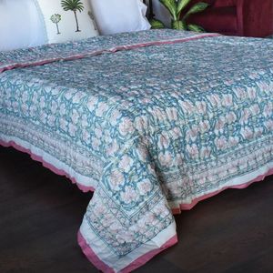 Último modelo de edredón de algodón con estampado a mano, tamaño King, reversible, 100% algodón, para todas las estaciones, juego de ropa de cama para el hogar, para suministro al por mayor. - Product Image 4