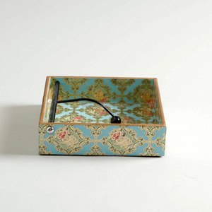 Boîte à mouchoirs en émail imprimée décorative support rectangulaire fait à la main pour hôtel, bureau et style intérieur - Product Image 4