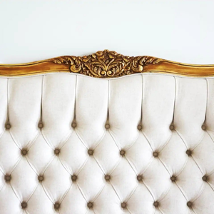 Ensemble de chambre à coucher en teck classique de luxe, lit rembourré en bois massif - Product Image 3