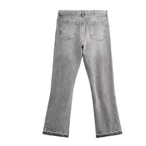 Pantalon cargo en jean décontracté pour homme, coupe droite, grande taille, coupe slim, délavage acide, à prix avantageux - Product Image 4