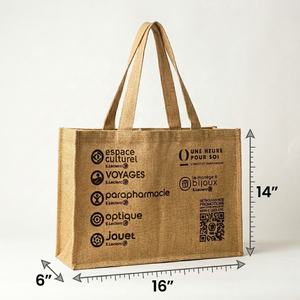 Bolsa de Compras de Yute Impresa Premium, Reutilizable y Ecológica, con Asas Resistentes para Comercio Minorista y Promoción - Product Image 2