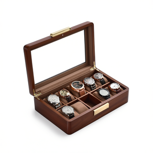 Premium Wooden 6-Slot Watch Box Organizer Display Storage Case - Product Image 1