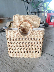 Sac à main rond en rotin fait main de qualité supérieure, sac tissé en paille naturelle pour la plage, les voyages et la mode estivale - Product Image 6