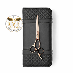 Tijeras de Corte de Pelo Profesionales QORVEX en Oro Rosa, Hechas de Acero Inoxidable de Alta Calidad, Tijeras de Barbería con Estuche de Cuero - Product Image 2
