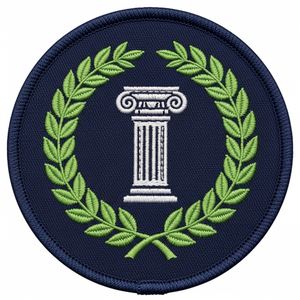 Parche Bordado Personalizado con la Letra G Masónica y Corona de Laurel, Verde, Redondo, Insignia Fraternal para Blazers y Uniformes de Ceremonia - Product Image 2