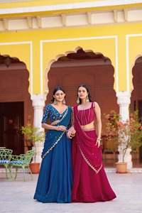 Conjunto de Lehenga Choli de Seda Fendyy Tradicional India, Ropa Étnica para Bodas y Fiestas, Vestido Elegante y Cómodo para Mujer - Product Image 4