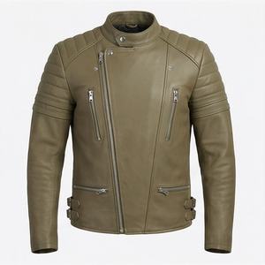 Blouson en cuir pour motards, en cuir de vachette, avec protections homologuées CE, équipement de sécurité pour la conduite, qualité supérieure, couleur personnalisée - Product Image 1