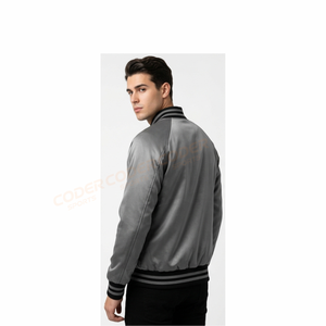 Chaqueta Varsity para Hombre CODER SPORTS, Ecológica, Resistente al Viento, Rellena, 100% Poliéster, Exterior de Lona, Forro de Satén, Cierre de un Solo Botón - Product Image 3
