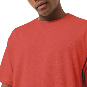 T-shirt en coton rouge surdimensionné pour homme, manches courtes, col rond, jersey décontracté, couleur unie, coupe ajustée - Product Image 6