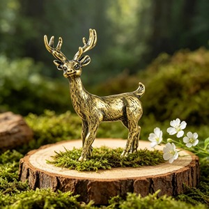 Figura Decorativa de Reno con Acabado Dorado, Adorno Festivo para Mesa, Ideal para Decoración Navideña y Fiestas, Hecho en India - Product Image 6