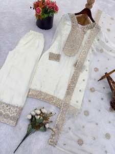 Salwar Kameez Modal Ecológico para Mujer, Completamente Cosido, Ideal para Fiestas y Bodas, Largo Midi, Top, Dupatta y Pantalón, Estilo Elegante - Product Image 4