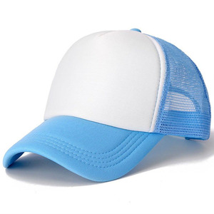 Casquette Trucker Unisexe Blanche et Bleue avec Dos en Maille Réglable, Couleur Unie, Chapeau Décontracté pour Adultes, Idéale Printemps-Été - Product Image 1