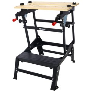 Banco de Trabajo Plegable Portátil Multifuncional con Mordazas Ajustables y Sujeción Vertical para Trabajos en Madera, Soporta hasta 550 Libras - Product Image 4