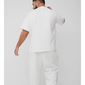 เสื้อยืดโอเวอร์ไซส์ผ้าคอตตอนผสมสแปนเด็กซ์เนื้อหนาสำหรับผู้ชาย ออกกำลังกาย เล่นกีฬา ทรงหลวม ปักลายแบบคลาสสิก รับผลิตตามแบบ ODM - Product Image 5