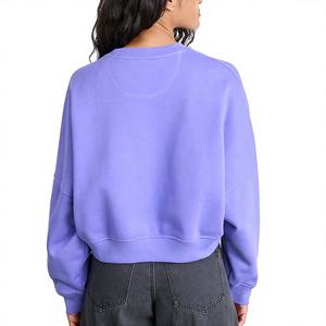 Sweat-shirts amples grande taille respirants à motif uni et lettres, collection automne-hiver, coupe courte décontractée - Product Image 2