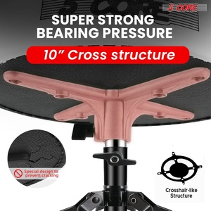 5 Core Drum Throne 3" Thick <b>Padded</b> Guitar Stool 200Lb Capacity Heavy Duty Adjustable Drummer <b>Chair</b> - Product Image 5