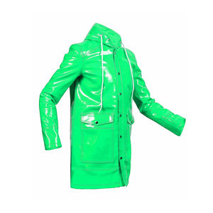 Trench-coat unisexe en PVC de haute qualité, veste de pluie avec logo sur le devant, style streetwear - Product Image 5