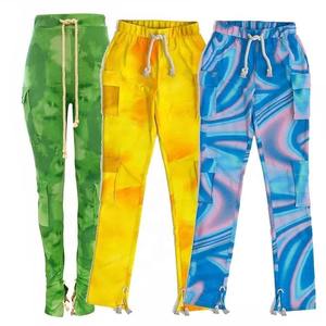 Professional Men's Custom Top Quality Casual Outdoor <b>Flared</b> Jogger Track Pants Splatter Men's Stacked Sweatpants for Men - Product Image 5