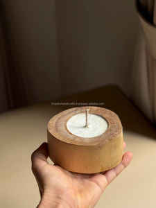 Bougeoir en bois antique Décoration de Noël rustique faite à la main pour les événements spirituels et les célébrations du festival - Product Image 3