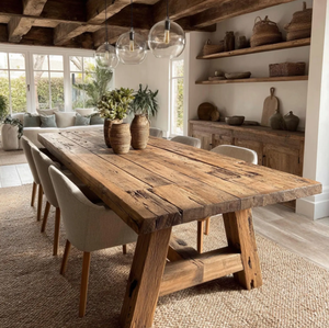 Table à manger élégante en bois massif carrée, moderne, faite à la main, écologique, meubles de cuisine sur mesure pour hôtel, villa, au meilleur prix - Product Image 5