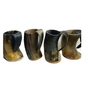 Taza de cuerno vikingo para beber, taza de cuerno de jarra hecha a mano Natural completamente acabada para el hogar y la Oficina en SCI - Product Image 1