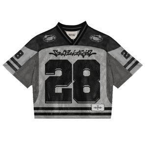 Maillot de football américain personnalisé en usine, haute qualité, avec graphique par sublimation, coupe ample et courte en maille, pour supporter - Product Image 3