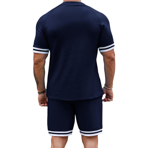 Men's 2 Piece Short Sleeve Waffle Fabric Tracksuit Tropical Graphic T-Shirt Solid Shorts <b>Set</b> Summer Casual Outfits Short <b>Set</b> - Product Image 2