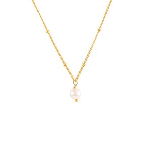 Collar Versátil de Perlas de Agua Dulce Chapado en Oro de 14K, Diseño de Clavícula de Lujo Ligero, Accesorio Elegante y Sencillo Famoso en Internet - Product Image 1