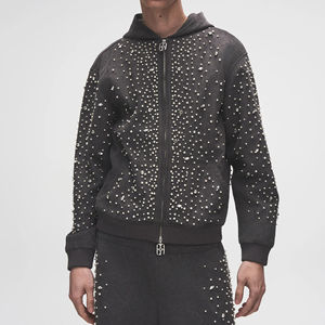 Vente flash : Survêtement personnalisé avec strass à vendre en ligne, vêtements décontractés à la mode, survêtement avec strass pour hommes - Product Image 3