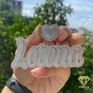 Colgante de Letra con Diamantes de Laboratorio de Lujo, Diseño Personalizado Brillante, Estilo Iced, Joyería de Moda para Venta al Por Mayor - Product Image 5
