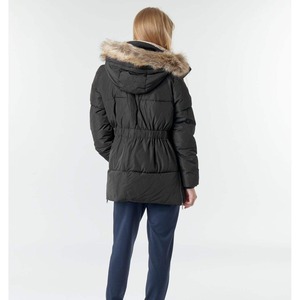 Parka réversible imperméable et isolée pour femme, idéale pour les sports d'hiver, avec capuche en fourrure coupe-vent, décontractée, fournisseur d'usine OEM ODM - Product Image 5
