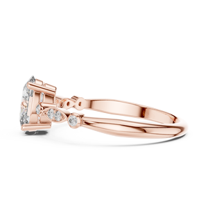 Deco Oval Cut Lab Grown Solitaire <b>Ring</b> <b>Set</b> in 18KT Rose <b>Gold</b> Certified for Party Wedding Daily Use Luxury Gifting for Women - Product Image 3