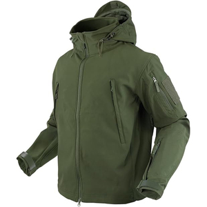 Chaqueta de Forro Polar Beige para Hombre, Cortavientos, con Cierre de Cremallera, Color Sólido, para Otoño, Informal, para Exteriores, con Cuello Alto, de Poliéster, Hecha en Pak - Product Image 1