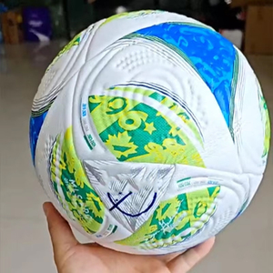 White Football with Solid Color Logo Style High Air Retention Eco-Friendly for Indoor Outdoor Use - Product Image 5
