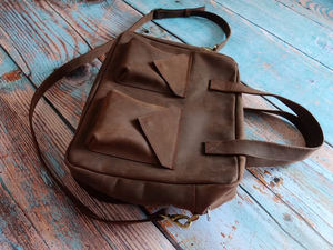 Porte-documents pour ordinateur portable de 15 pouces en cuir véritable pleine fleur Crazy Horse, durable, pour hommes d'affaires, sac de bureau LLB-0374 - Product Image 5