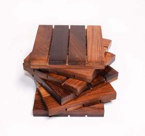 Natural Sheesham Wood Coasters Set for Beer Cans Coffee Mugs Handmade Wooden Tea Cup <b>Glass</b> Coaster <b>Table</b> Protection Home - Product Image 6