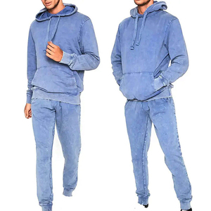Chándal de Lujo con Lavado Ácido, Traje Urbano Personalizado 100% Algodón, OEM ODM, Ajuste Regular, Casual, Largo Completo, Color Sólido - Product Image 2