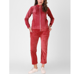 Custom Women's High Quality Organic Cotton French Terry Full Zip up Cropped Hoodie and Sweatpants Set Ladies <b>Tracksuit</b> - Product Image 5