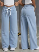 Jeans Casuales de Mezclilla para Mujer, Cintura Alta, Estampado de Leopardo y Paisley, Transpirables, Estilo Vintage, Superventas